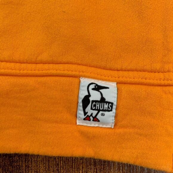 CHUMS Hurricane‎ Button Down Sweat Shirt Small Orange - Picture 3 of 5